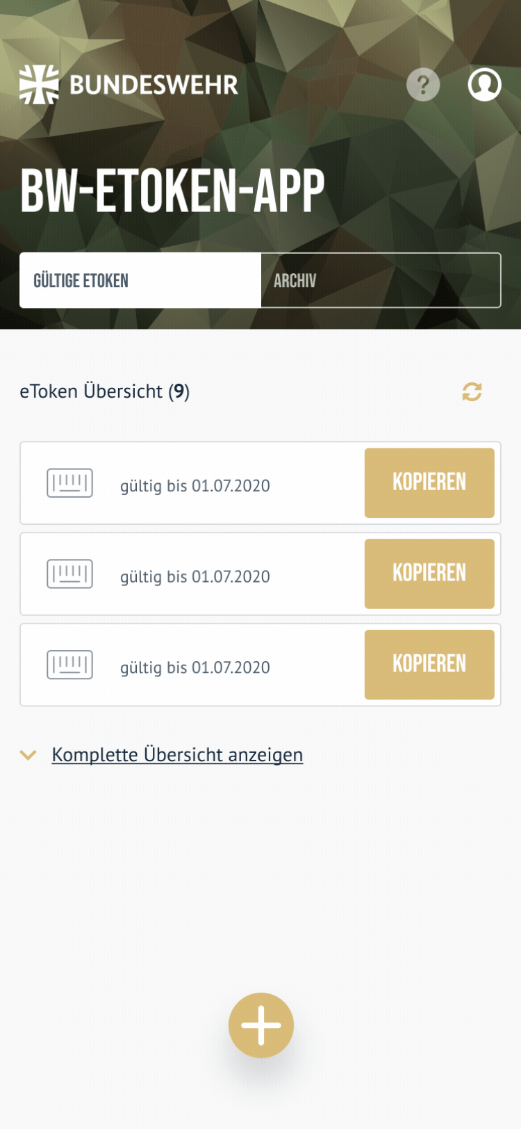 eToken
verwalten